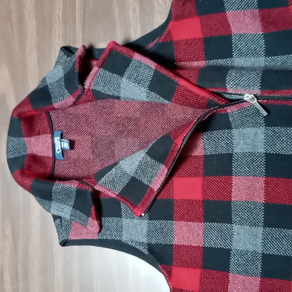 Chaps Red Plaid Full Zip Vest Size M - Picture 4 of 5